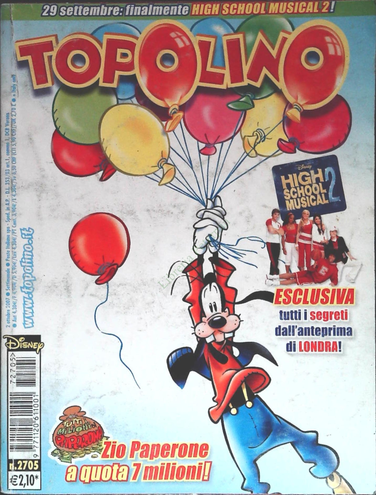 TOPOLINO N. 2705 - 2 OTTOBRE 2007