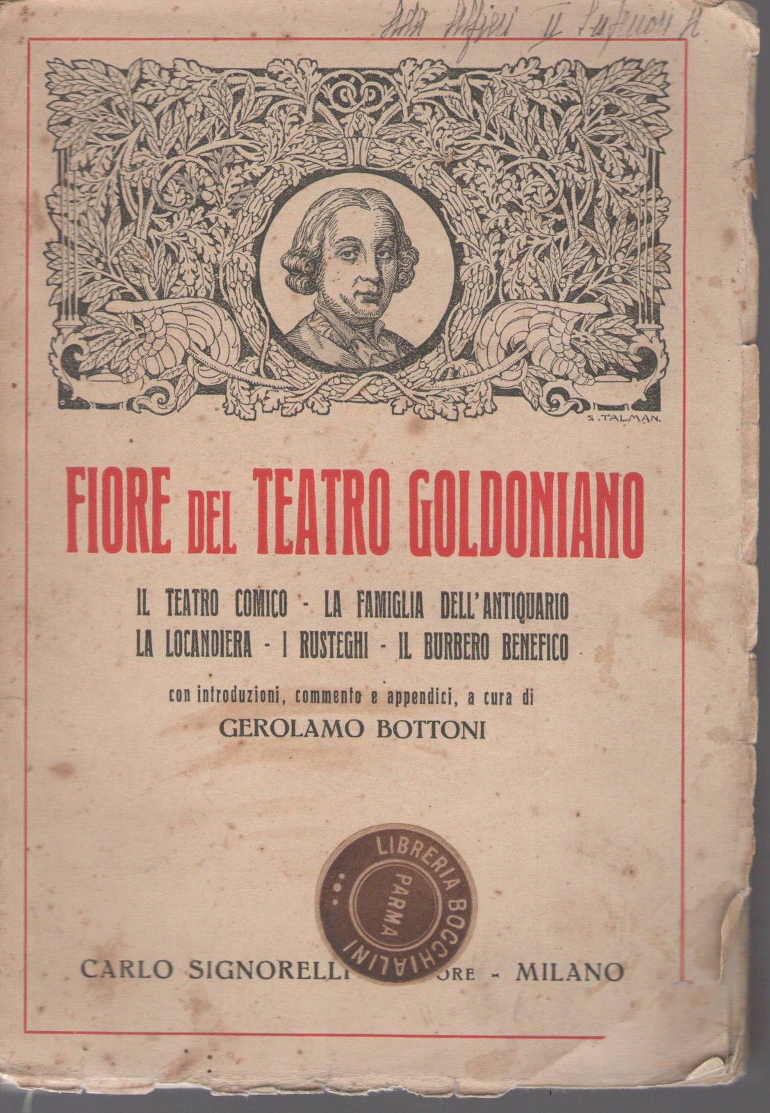 FIORE DEL TEATRO GOLDONIANO - GEROLAMO BOTTONI (cur.) SIGNORELLI 1926