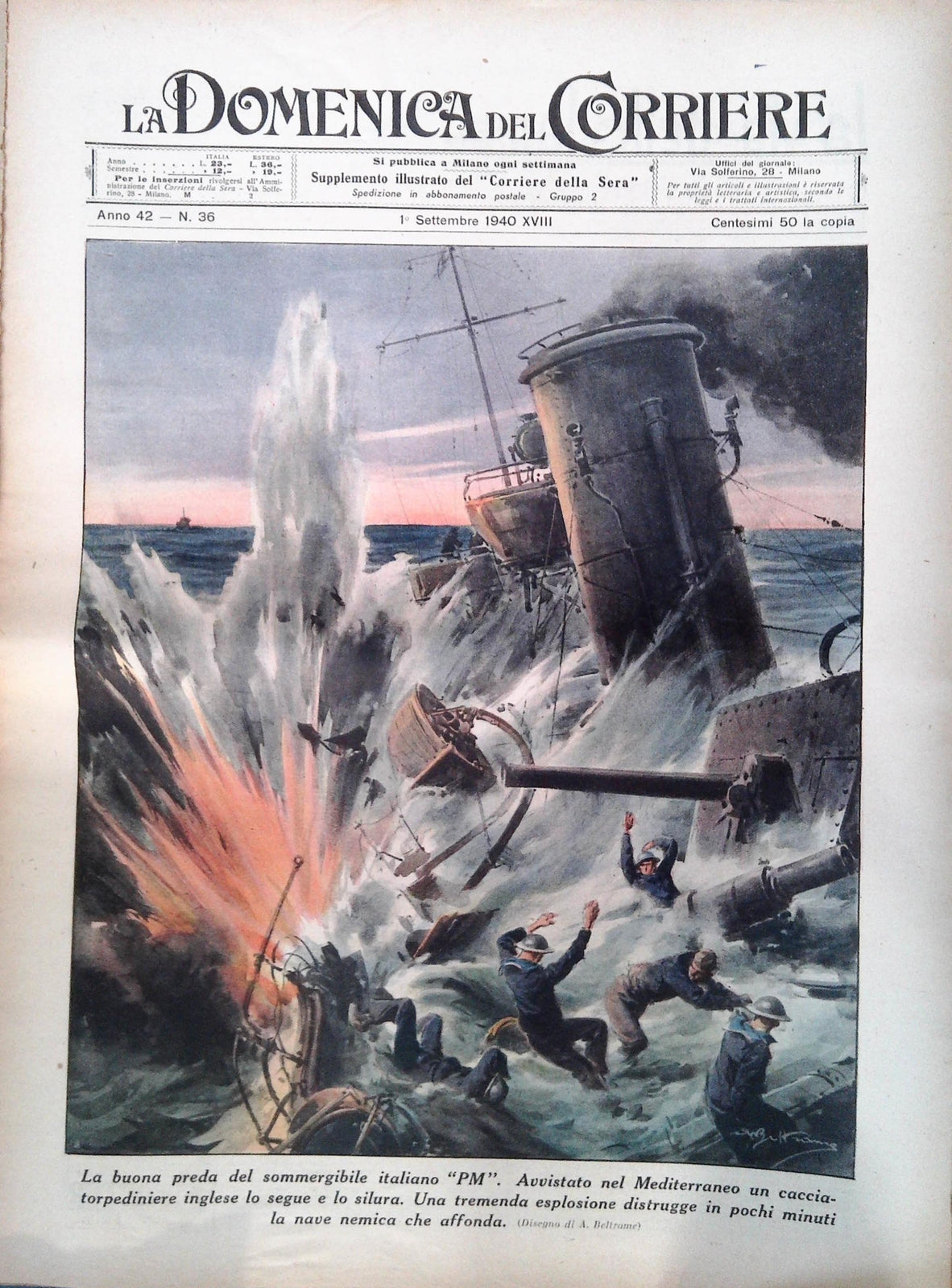 DOMENICA DEL CORRIERE  N. 36 - 1 SETTEMBRE 1940