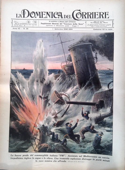DOMENICA DEL CORRIERE  N. 36 - 1 SETTEMBRE 1940