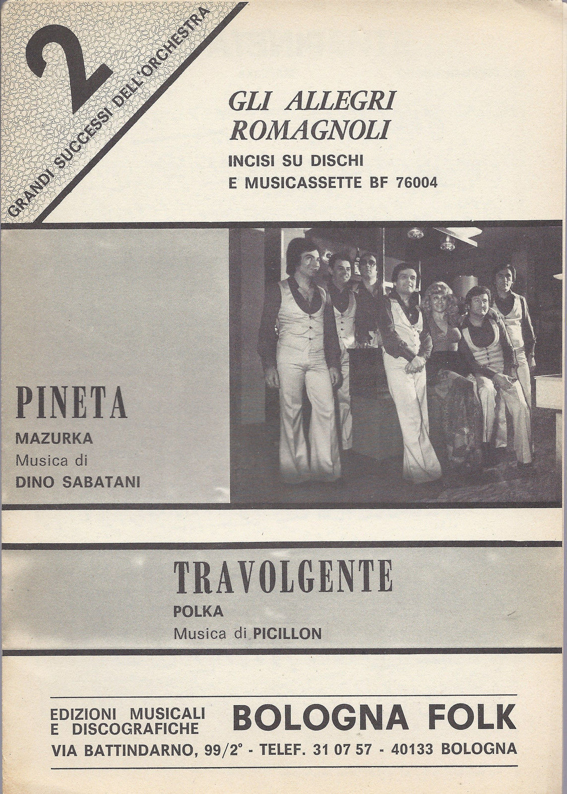 PINETA (D. Sabatani) - TRAVOLGENTE (Picillon) - GLI ALLEGRI ROMAGNOLI # SPARTITO