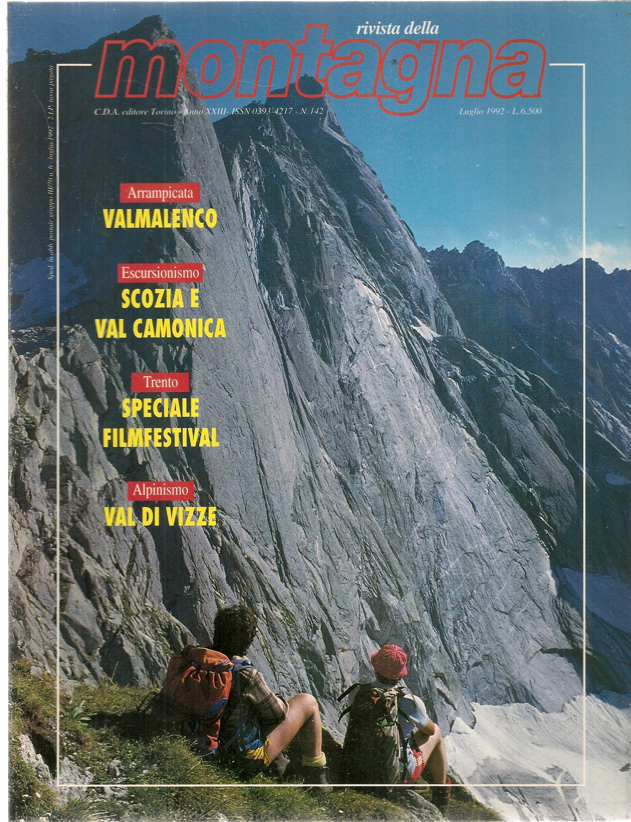 RIVISTA DELLA MONTAGNA N. 142 - LUGLIO 1992