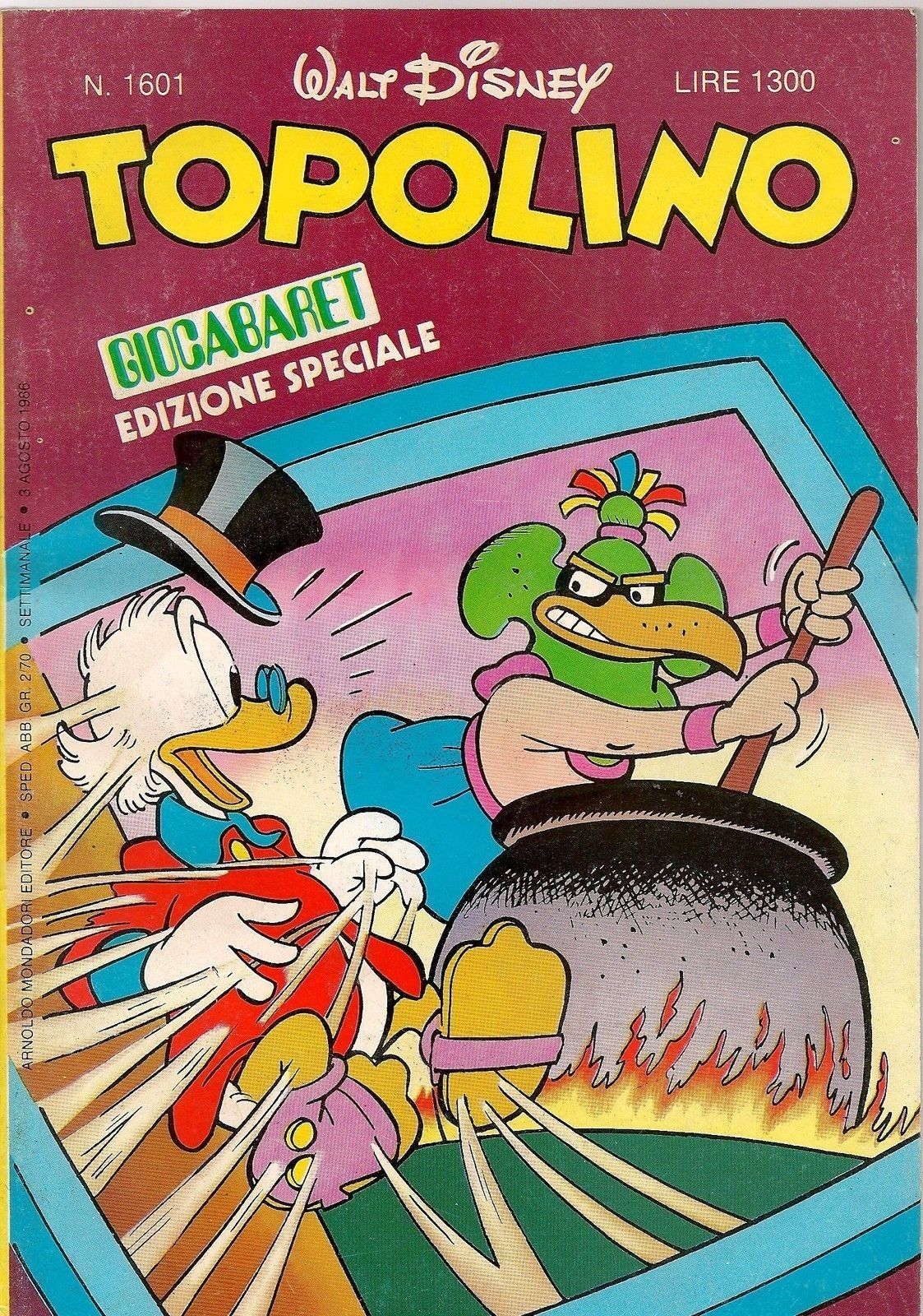 TOPOLINO N° 1601 - 3 AGOSTO 1986