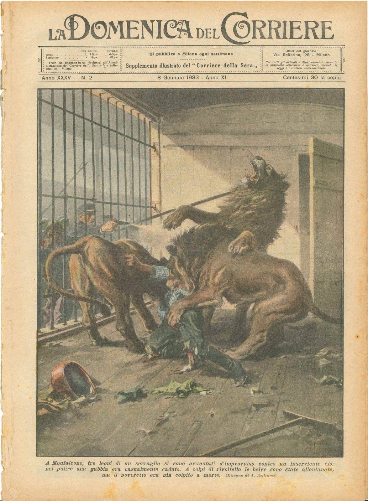 DOMENICA DEL CORRIERE N 2 - 8 GENNAIO 1933