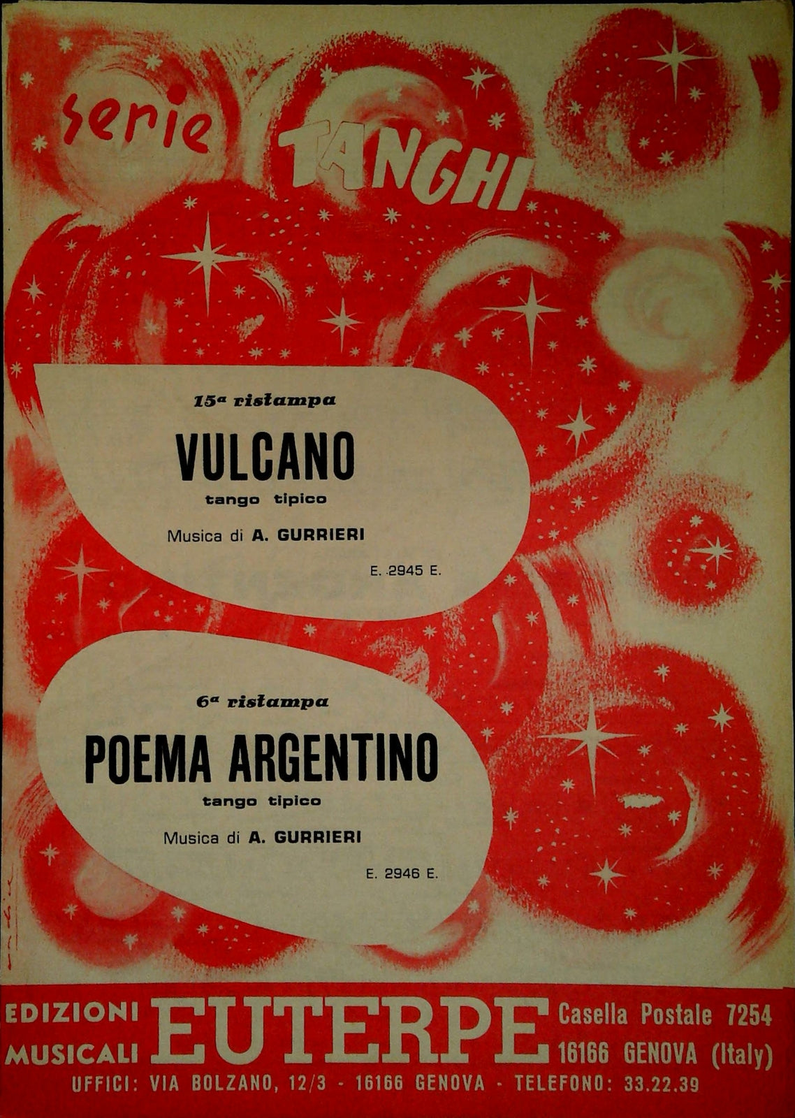 VULCANO - POEMA ARGENTINO - SPARTITO-SHEET MUSIC