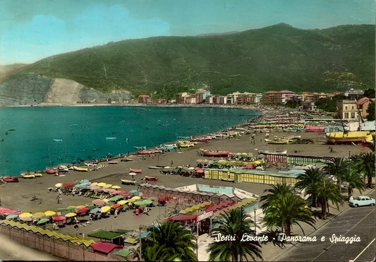 SESTRI LEVANTE - PANORAMA E SPIAGGIA - ACQUARELLATA - V