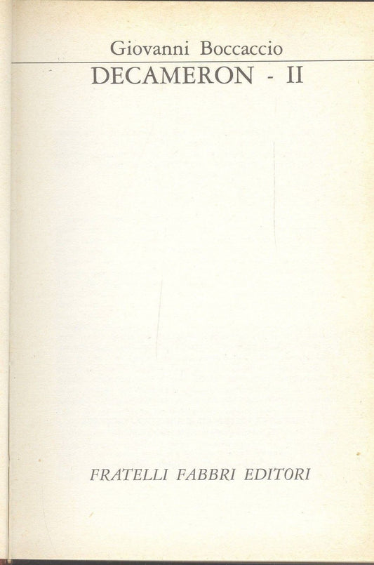 DECAMERON - GIOVANNI BOCCACCIO - VOL II°