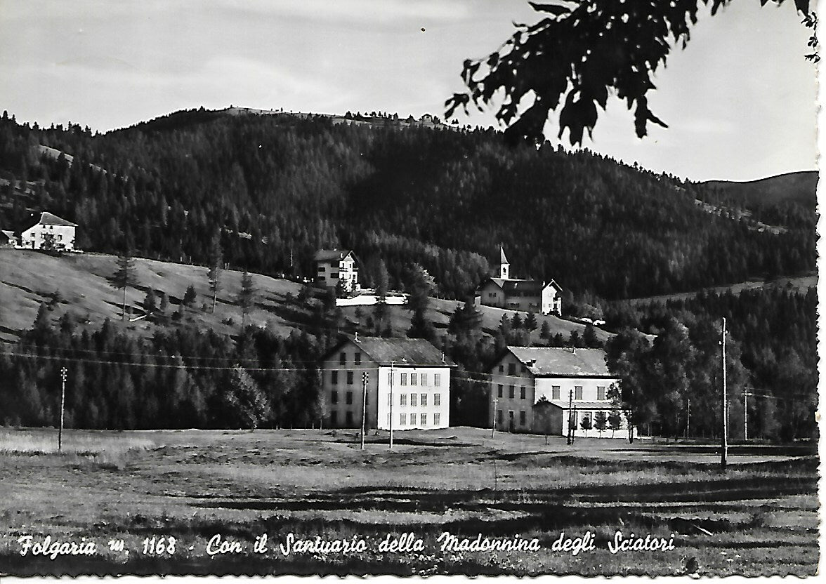FOLGARIA - PANORAMA CON IL SANTUARIO DELLA MADONNA DEGLI SCIATORI - VIAGGIATA