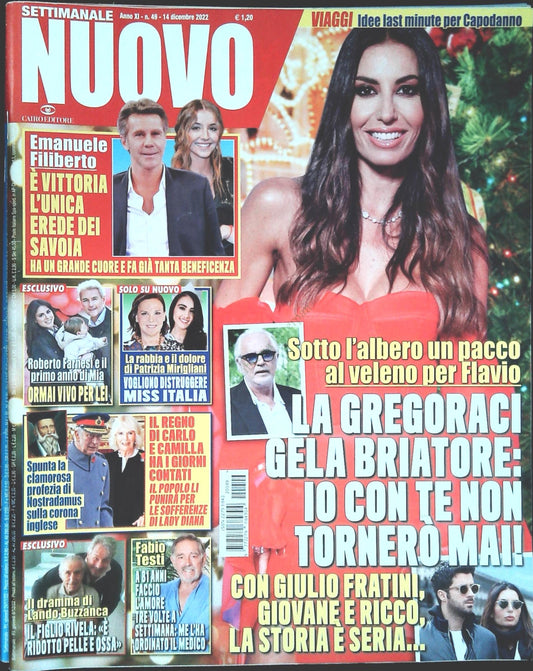 SETTIMANALE NUOVO 14 DICEMBRE 2022-GREGORACI-EMANUELE FILIBERTO-OUTLET DEL LIBRO