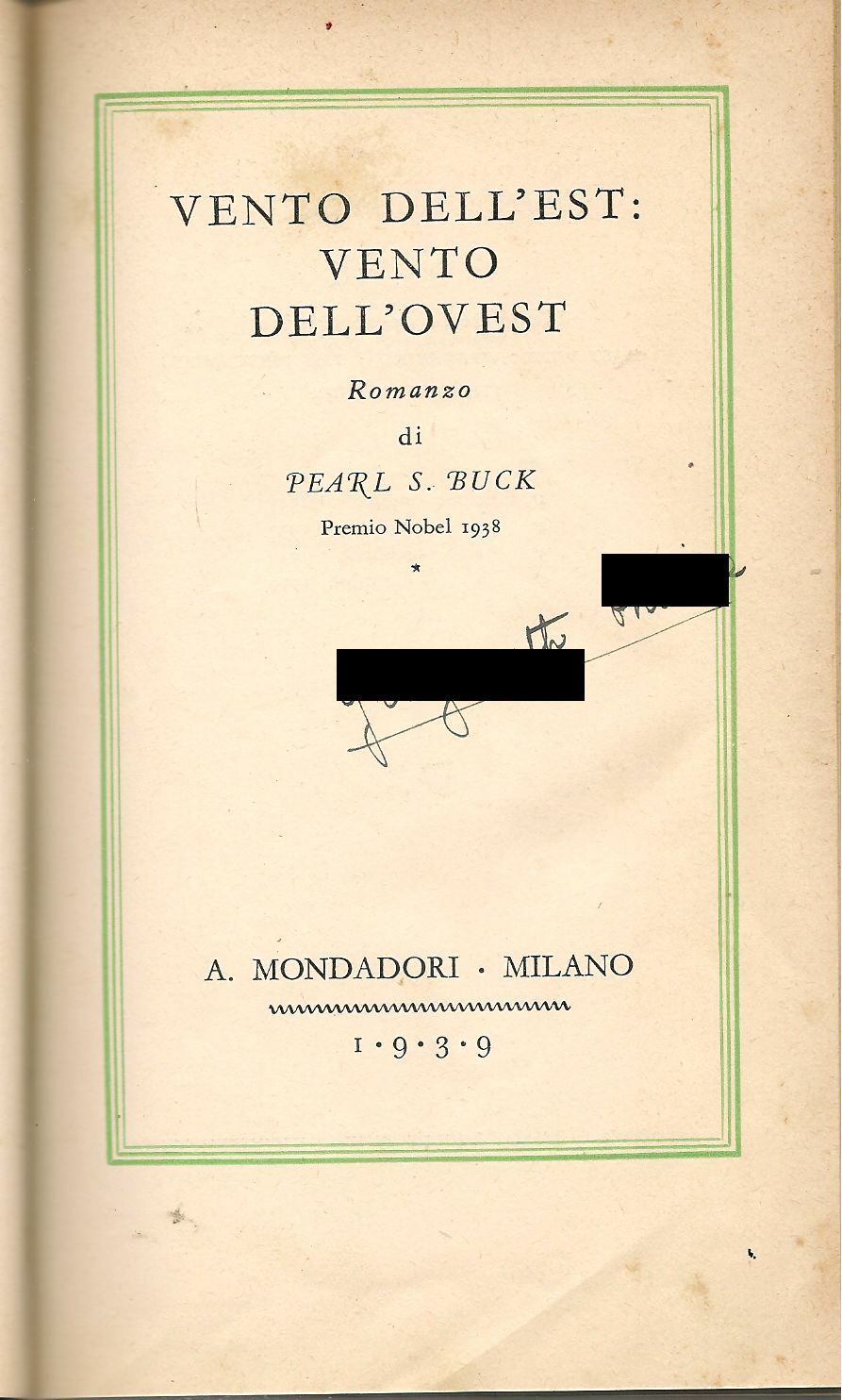 VENTO DELL'EST VENTO DELL'OVEST - PEARL S. BUCK
