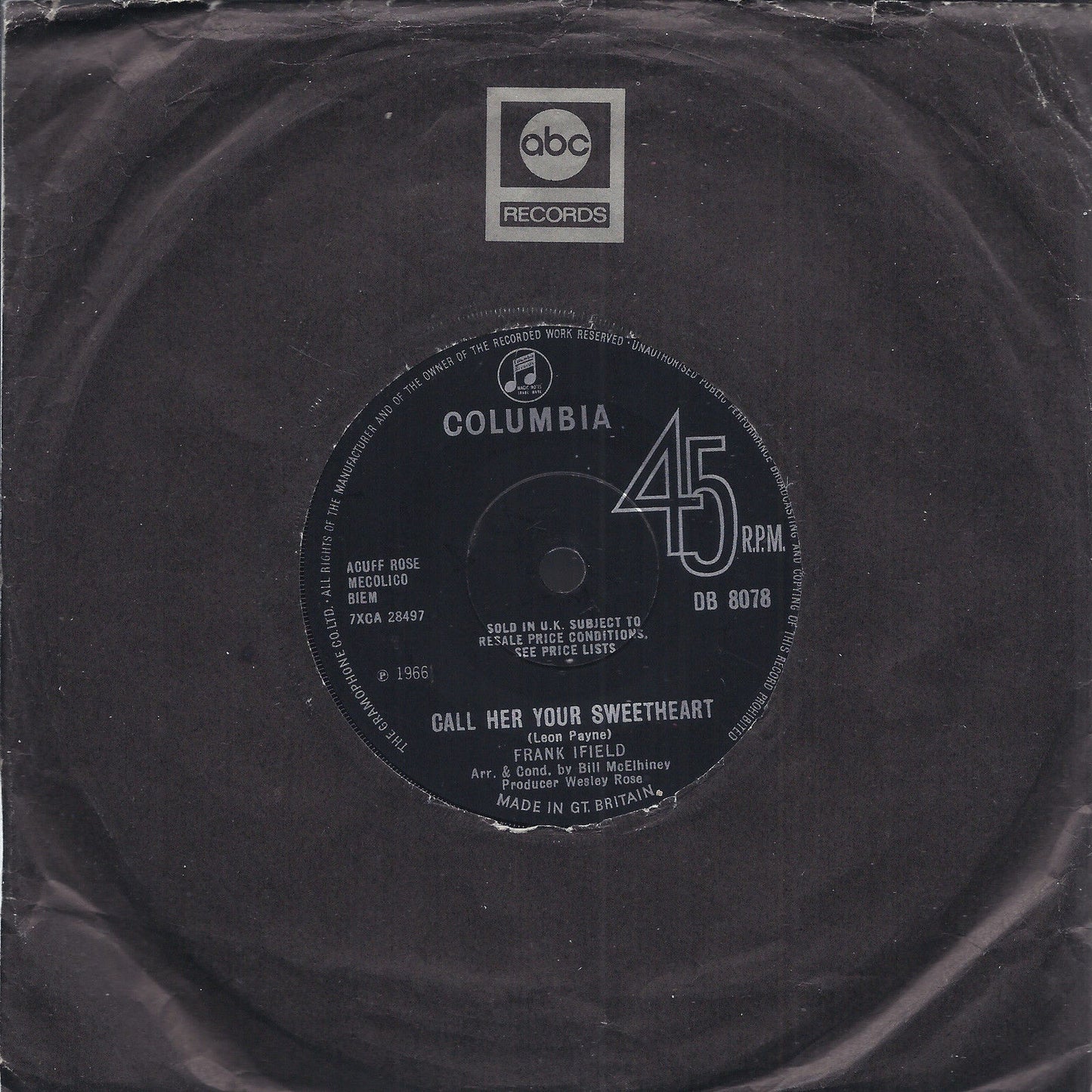 CALL HER YOUR SWEETHEART - ALL MY DAYDREAMING # FRANK IFIELD