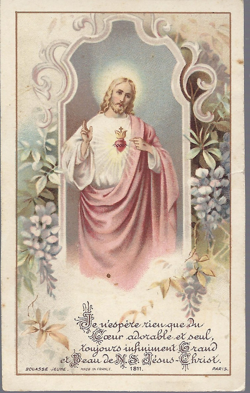 COEUR SACRE' DE JESUS - SANTINO HOLY CARD AS015-397  Ed