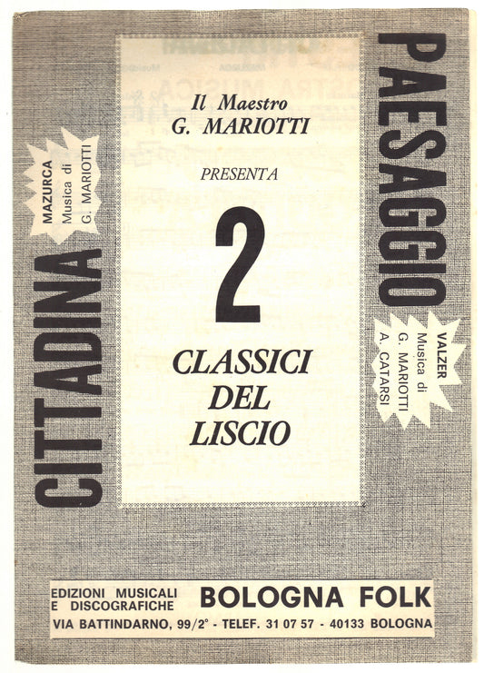 CITTADINA - PAESAGGIO   G. Mariotti -- SPARTITO - Strum. in DO - Strum. in SIb