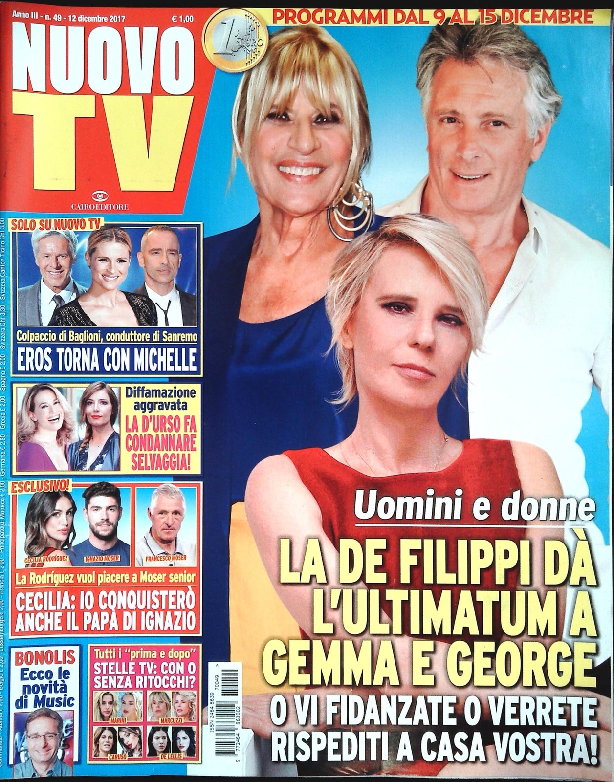 NUOVO TV 12 DICEMBRE 2017 - DE FILIPPI - D'URSO - CECILIA RODRIGUEZ