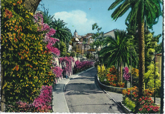 BORDIGHERA - STRADA ROMANA - V1967 - ACQUERELLATA
