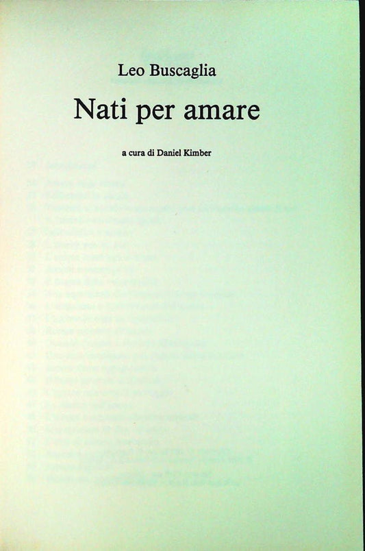 NATI PER AMARE - LEO BUSCAGLIA - CDE 1993 - OUTLET DEL LIBRO