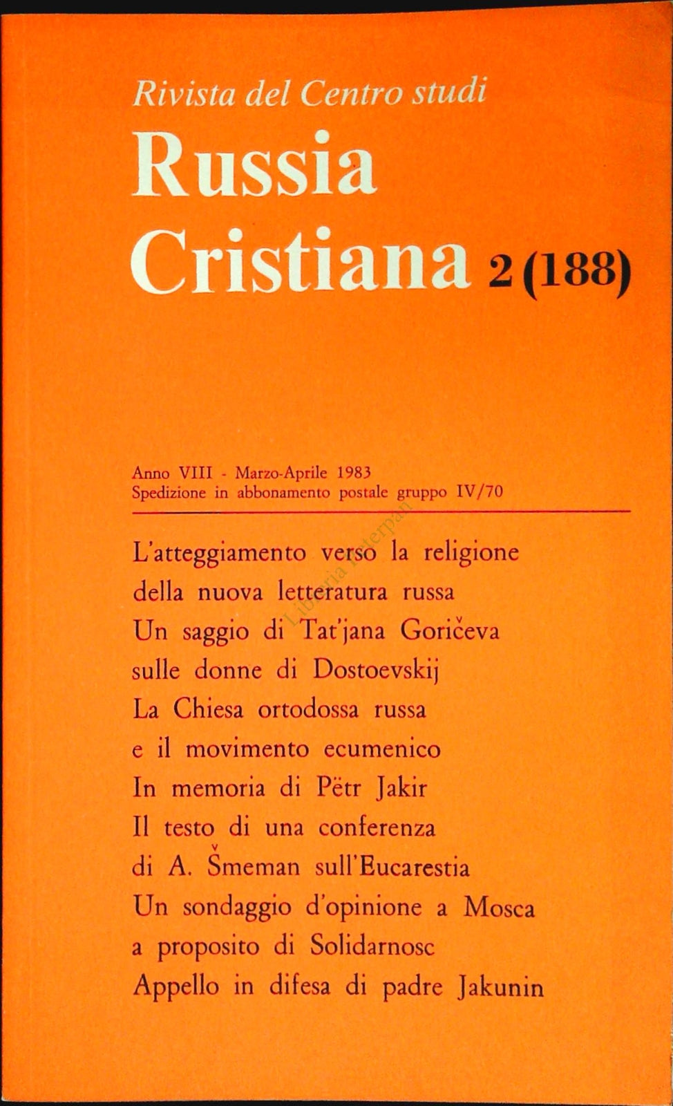 RUSSIA CRISTIANA N. 188 - MARZO APRILE 1983