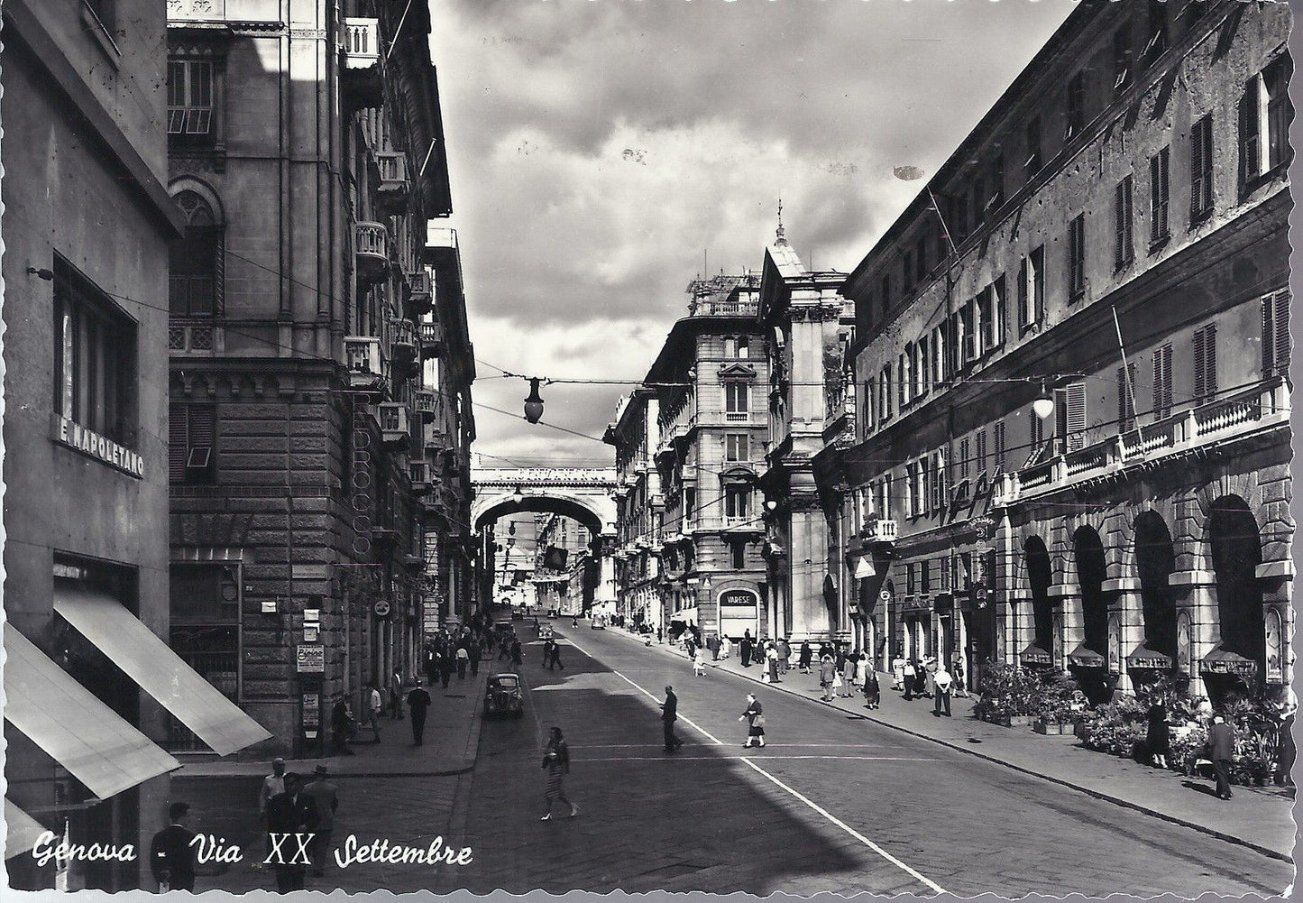 GENOVA - VIA XX SETTEMBRE - V 1956 - FG - ANIMATA