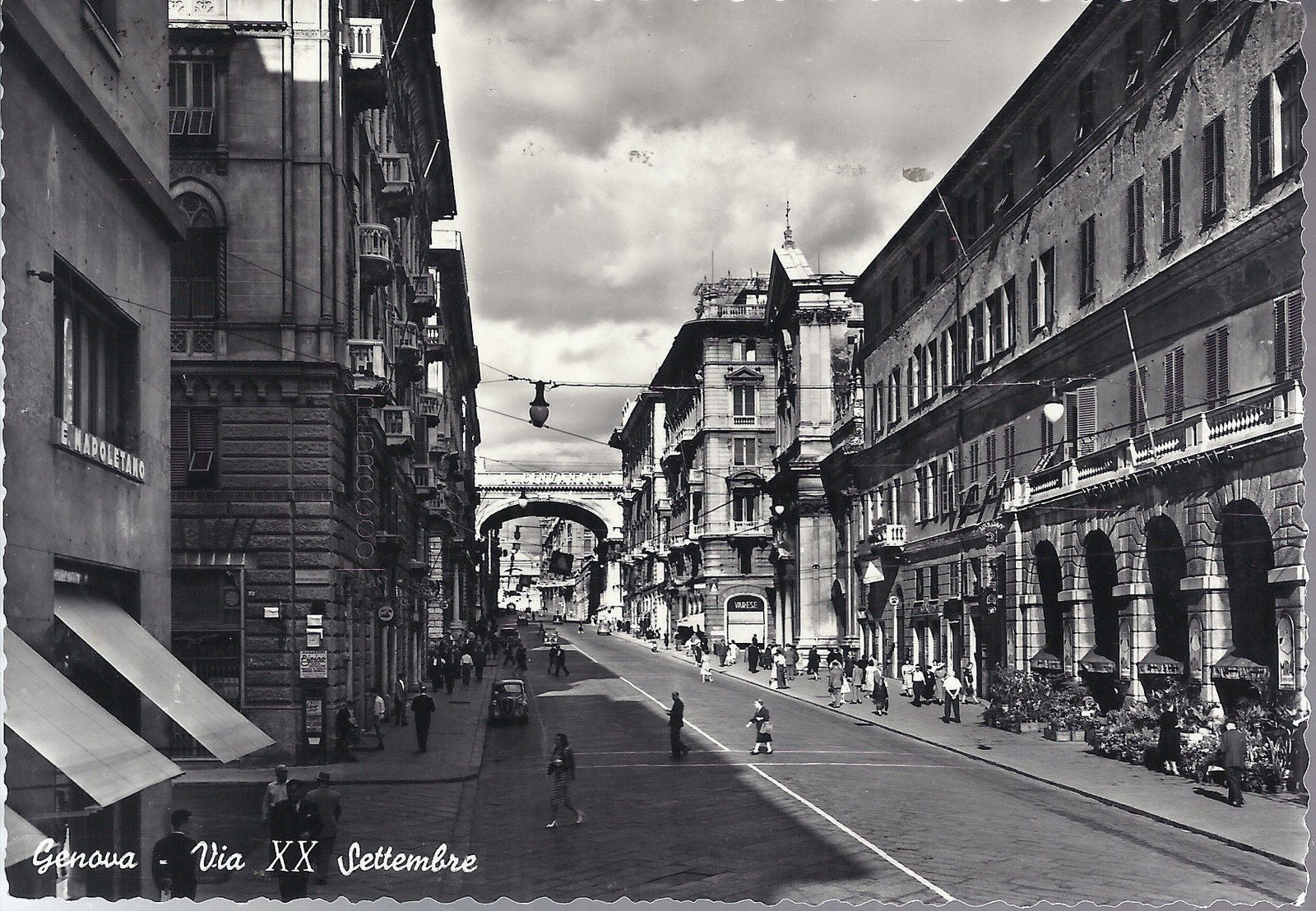 GENOVA - VIA XX SETTEMBRE - V 1956 - FG - ANIMATA