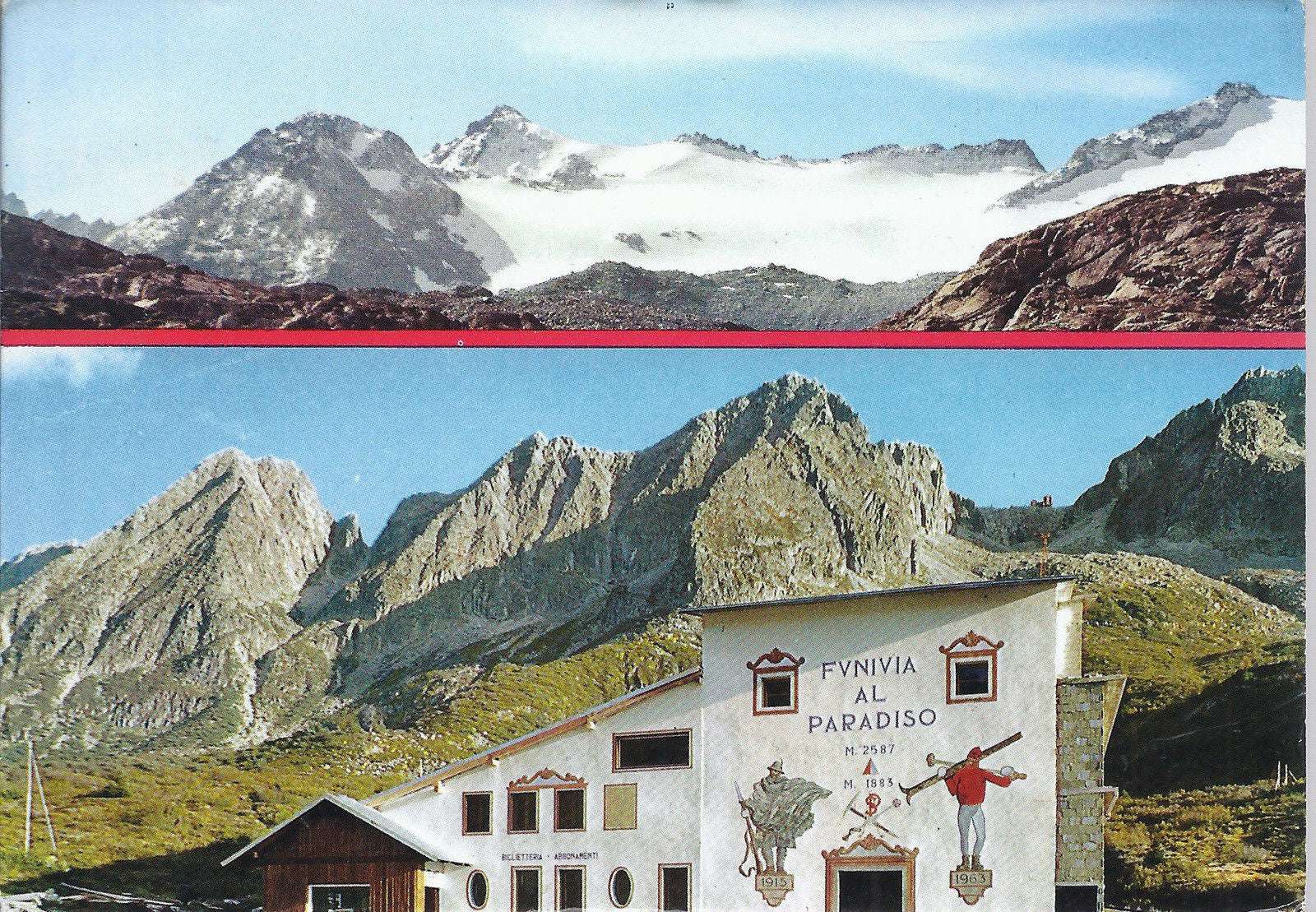 GHIACCIAIO DEL PRESENA E LA FUNIVIA AL PARADISO - V 1965 - F