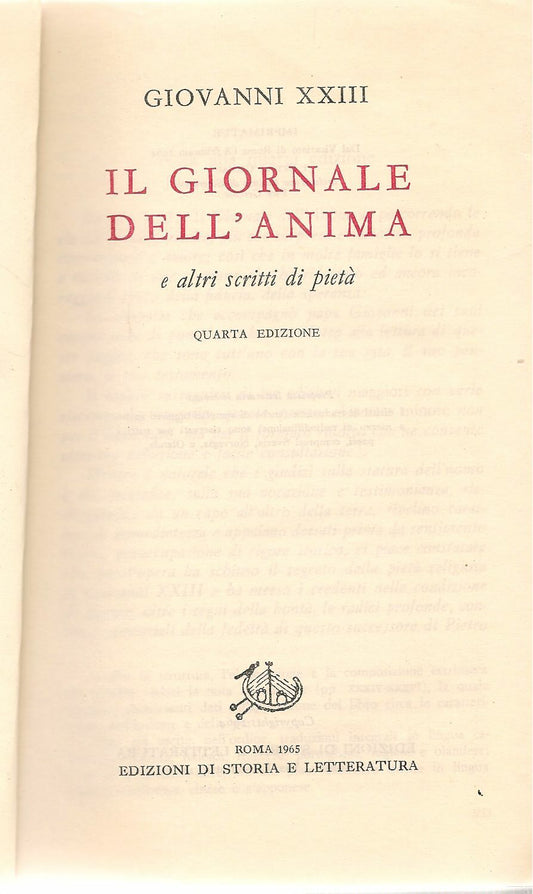 IL GIORNALE DELL'ANIMA - GIOVANNI XXIII