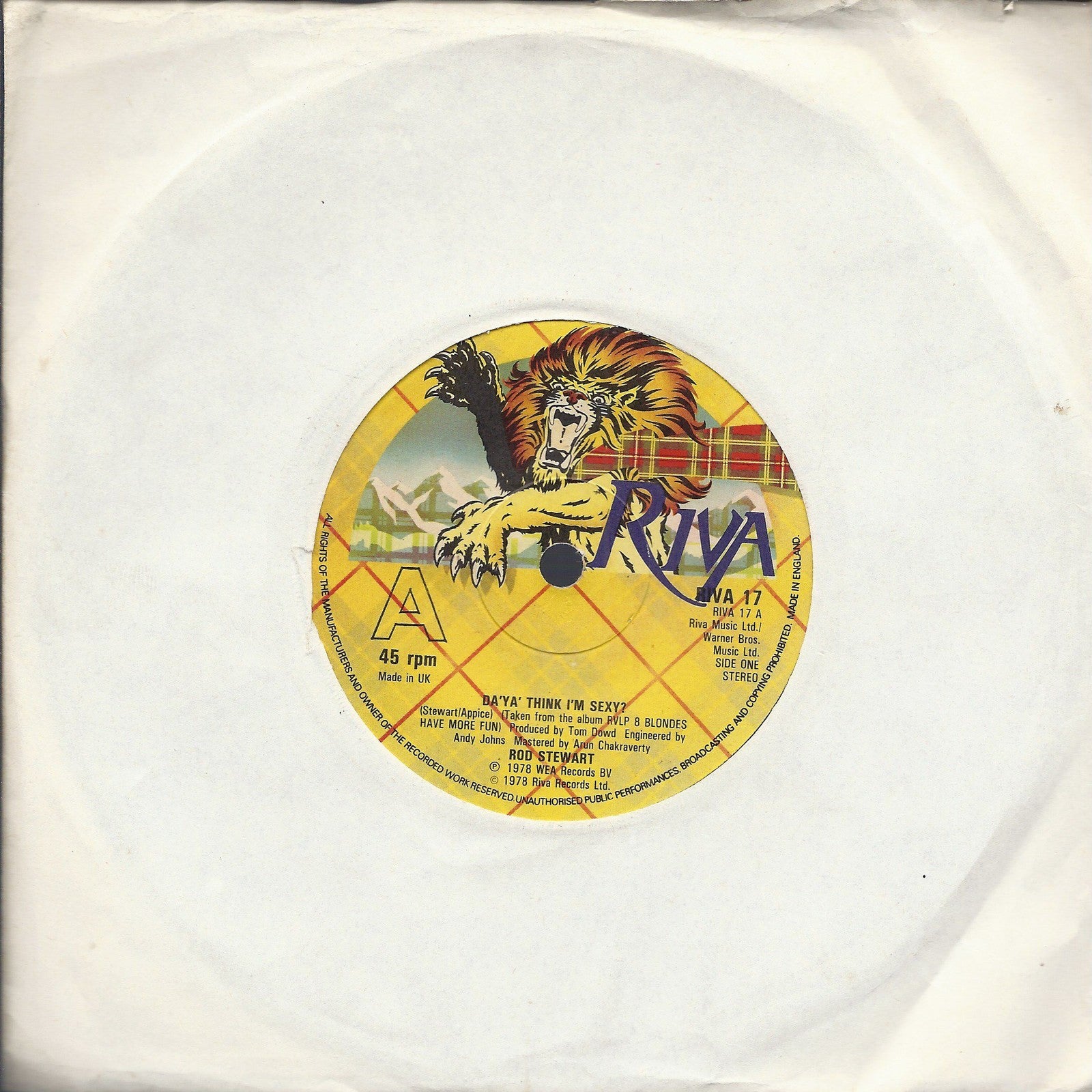 DA'YA' THINK I'M SEXY - DIRTY WEEKEND -- ROD STEWART