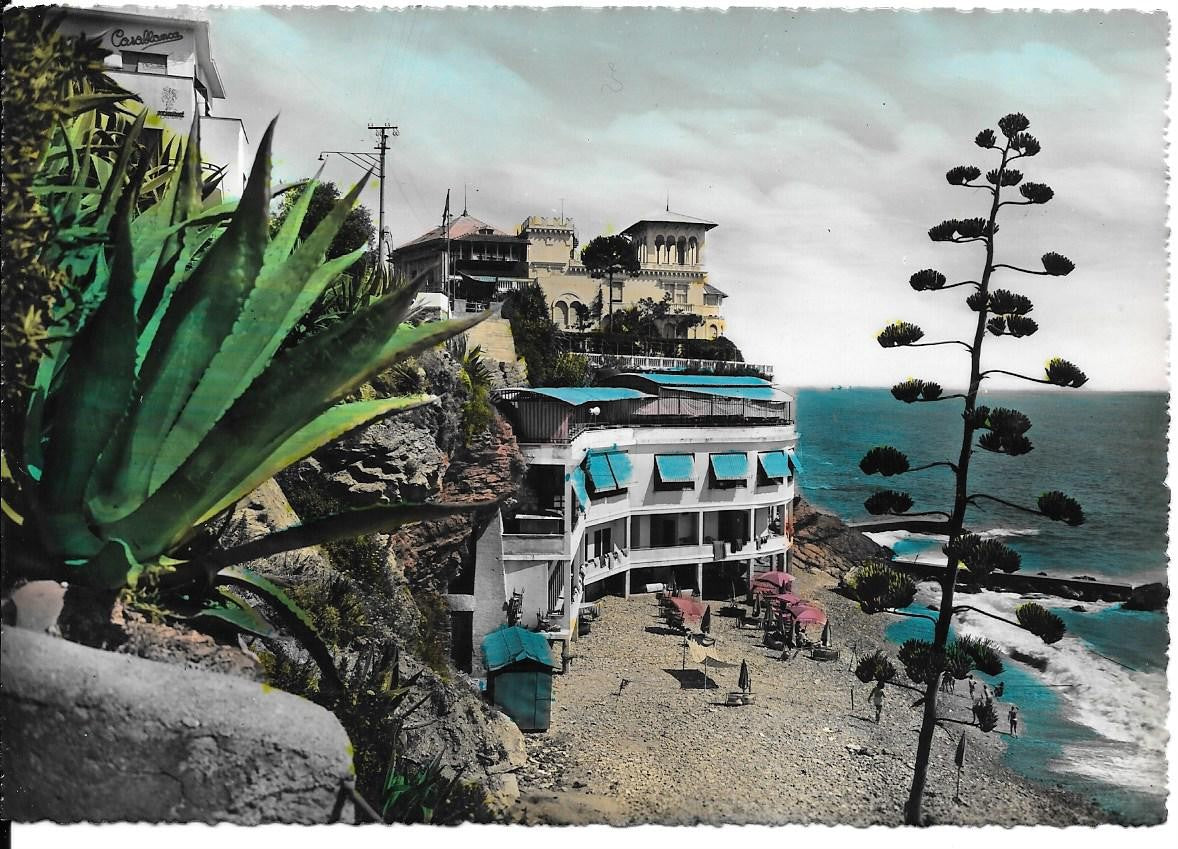 BOGLIASCO - HOTEL CASABLANCA E SPIAGGIA - V1958 - ACQUARELLATA