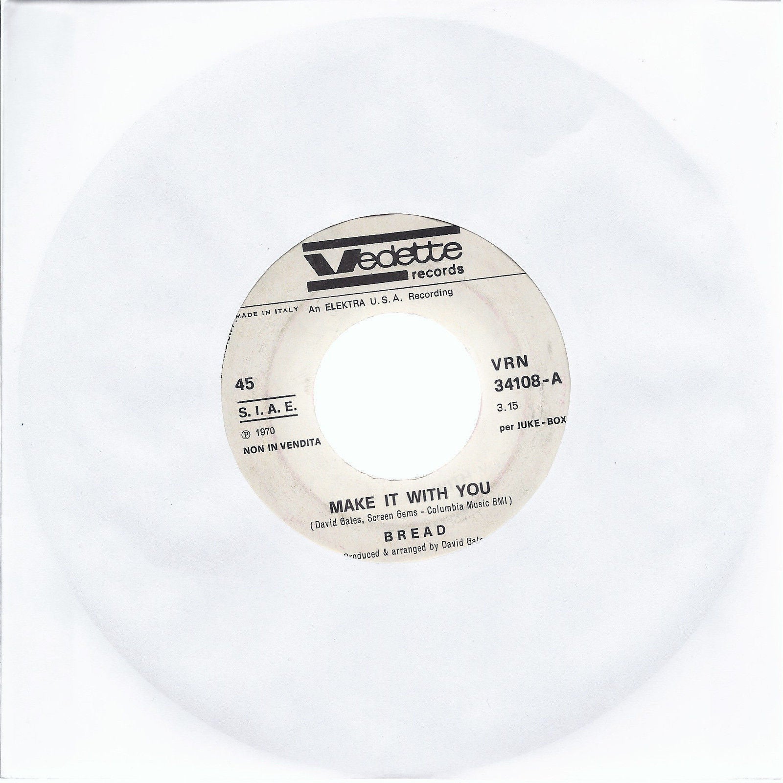 MAKE IT WITH YOU - WHY DO YOU KEEP ME WAITING # BREAD - Edizione per Juke Box