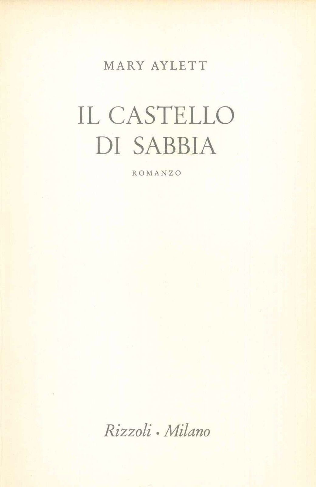 IL CASTELLO DI SABBIA - MARY AYLETT