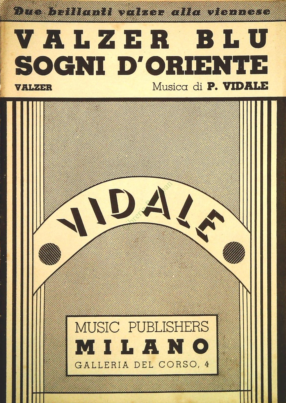 VALZER BLU - SOGNI D'ORIENTE - PIERO VIDALE - SPARTITO-SHEET MUSIC