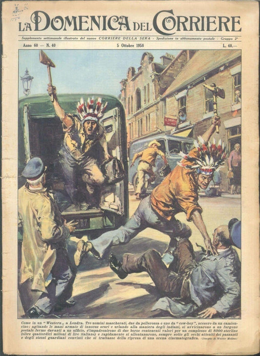 DOMENICA DEL CORRIERE N 40 - 5 OTTOBRE 1958 - ILL. WALTER MOLINO