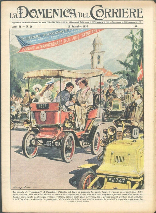 DOMENICA DEL CORRIERE N 39 - 29 SETTEMBRE 1957 - ILLUSTRAZIONI  WALTER MOLINO