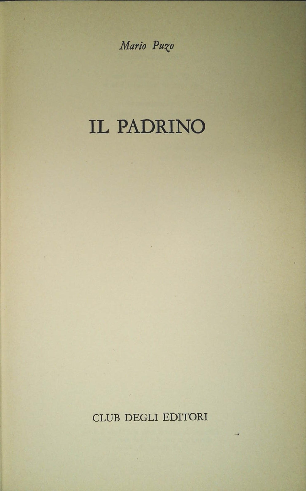 IL PADRINO - MARIO PUZO - CDE 1978