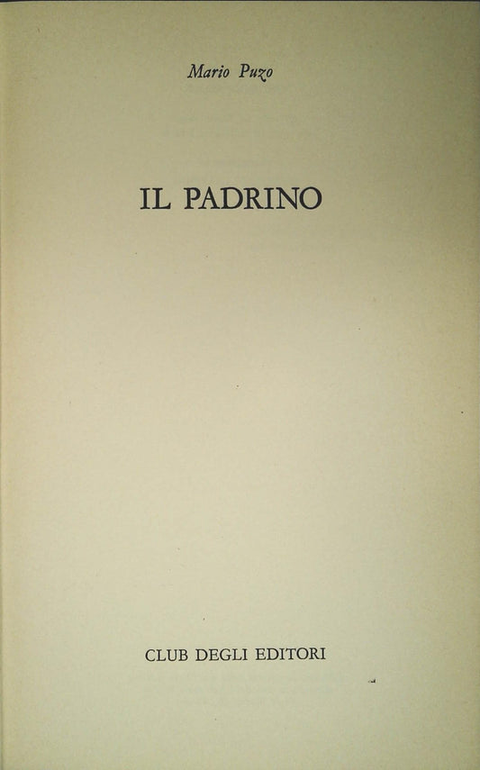 IL PADRINO - MARIO PUZO - CDE 1978