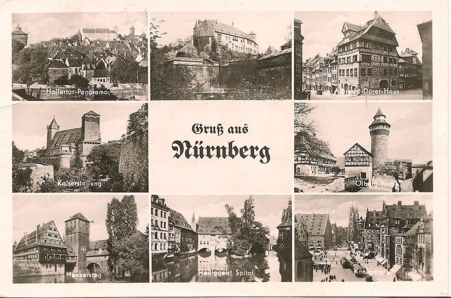 SALUTI DA NORIMBERGA/GRUSS AUS NÜRNBERG - 8VEDUTE/8BILDER - V/1957