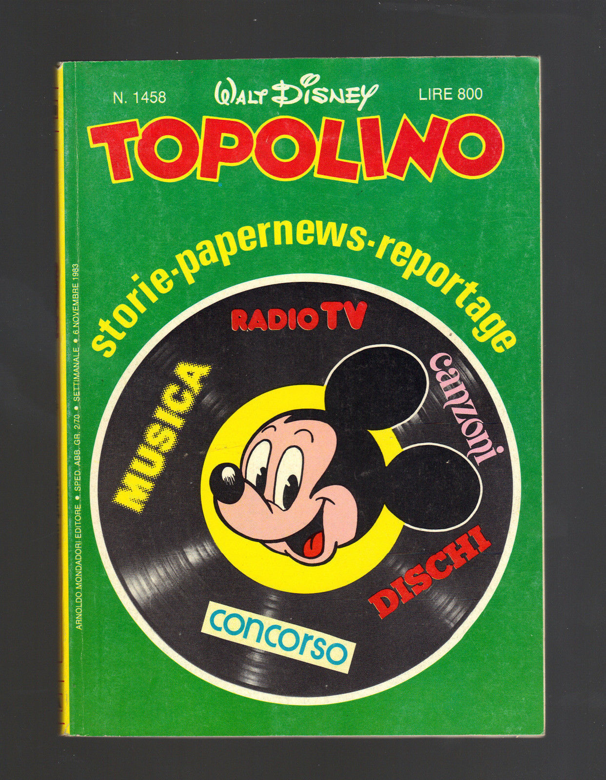 TOPOLINO N° 1458 - 6 NOVEMBRE 1983