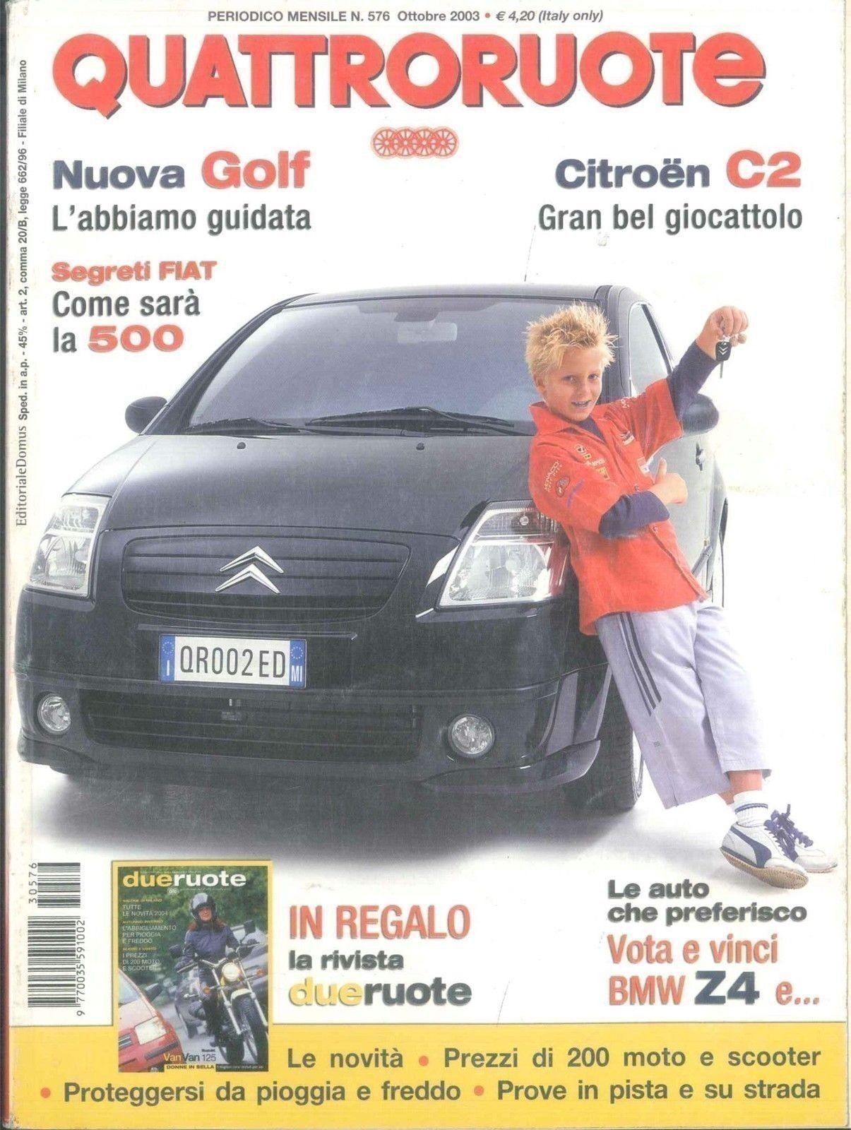 QUATTRORUOTE N 576 - OTTOBRE 2003