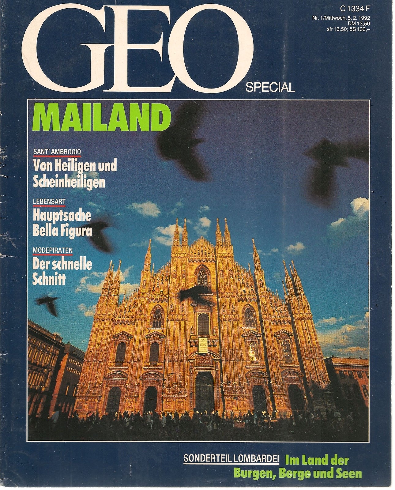 GEO SPECIAL - 5 FEBBRAIO 1992 - MAILAND      GERMAN TEXT