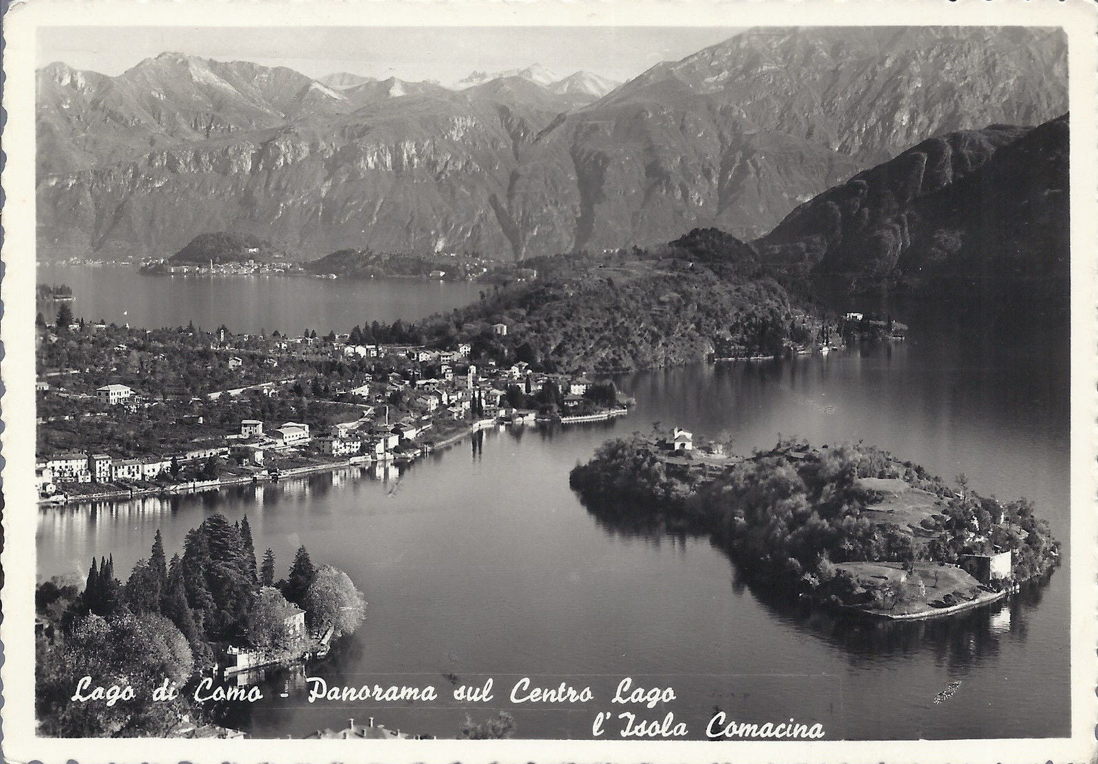 LAGO DI COMO - PANORAMA SUL CENTRO LAGO - L'ISOLA COMAC