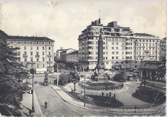 MILANO - PIAZZA CINQUE GIORNATE E CORSO 22 MARZO - V 1951 - 