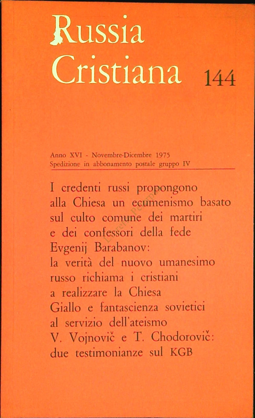 RUSSIA CRISTIANA N. 144 - NOVEMBRE-DICEMBRE 1975