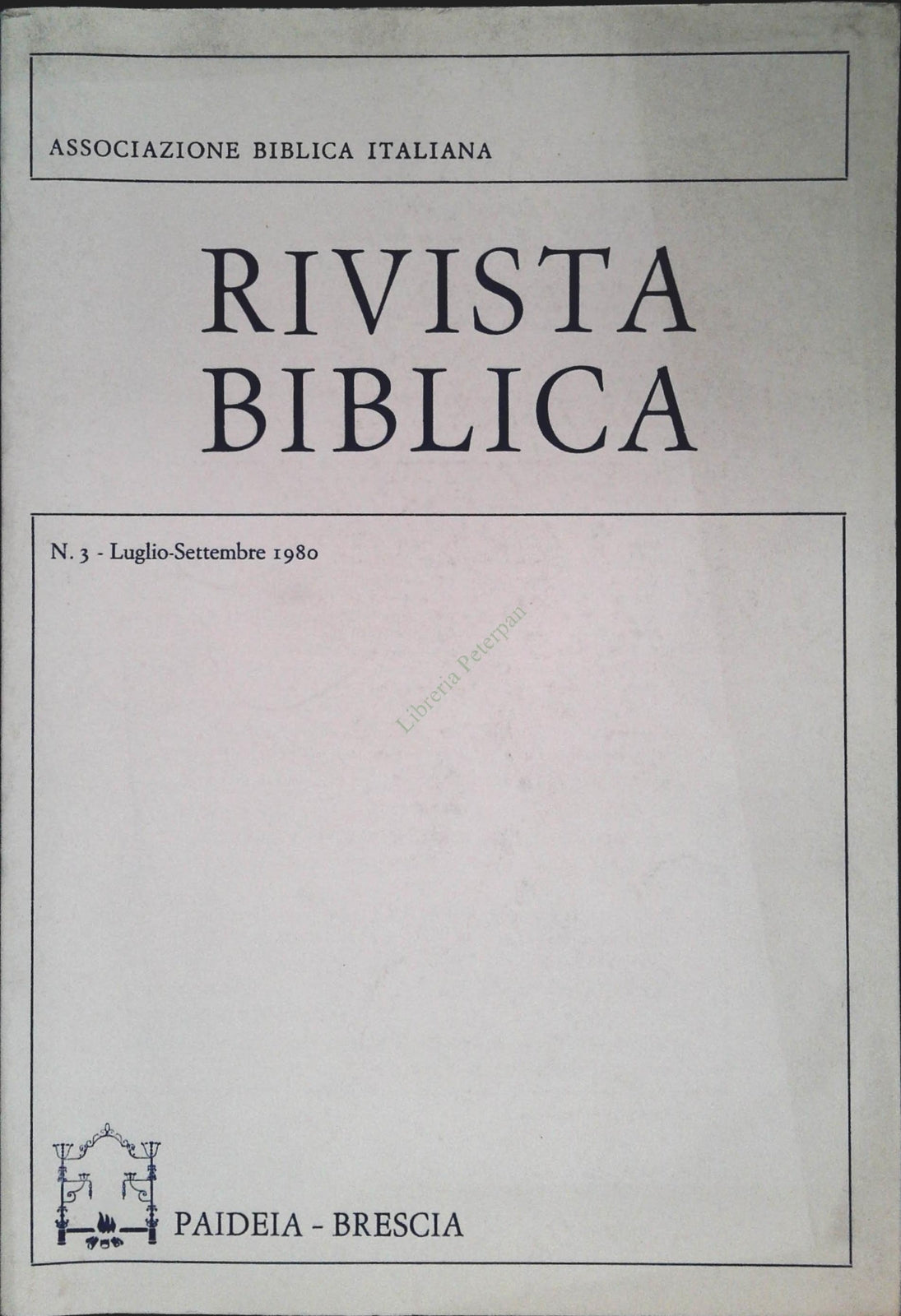 RIVISTA BIBLICA N. 3 - LUGLIO SETTEMBRE 1980