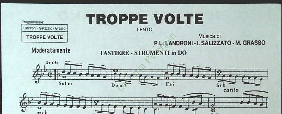 TROPPE VOLTE.lento - NOTTURNO ITALIANO.moderato - SPARTITO-SHEET MUSIC