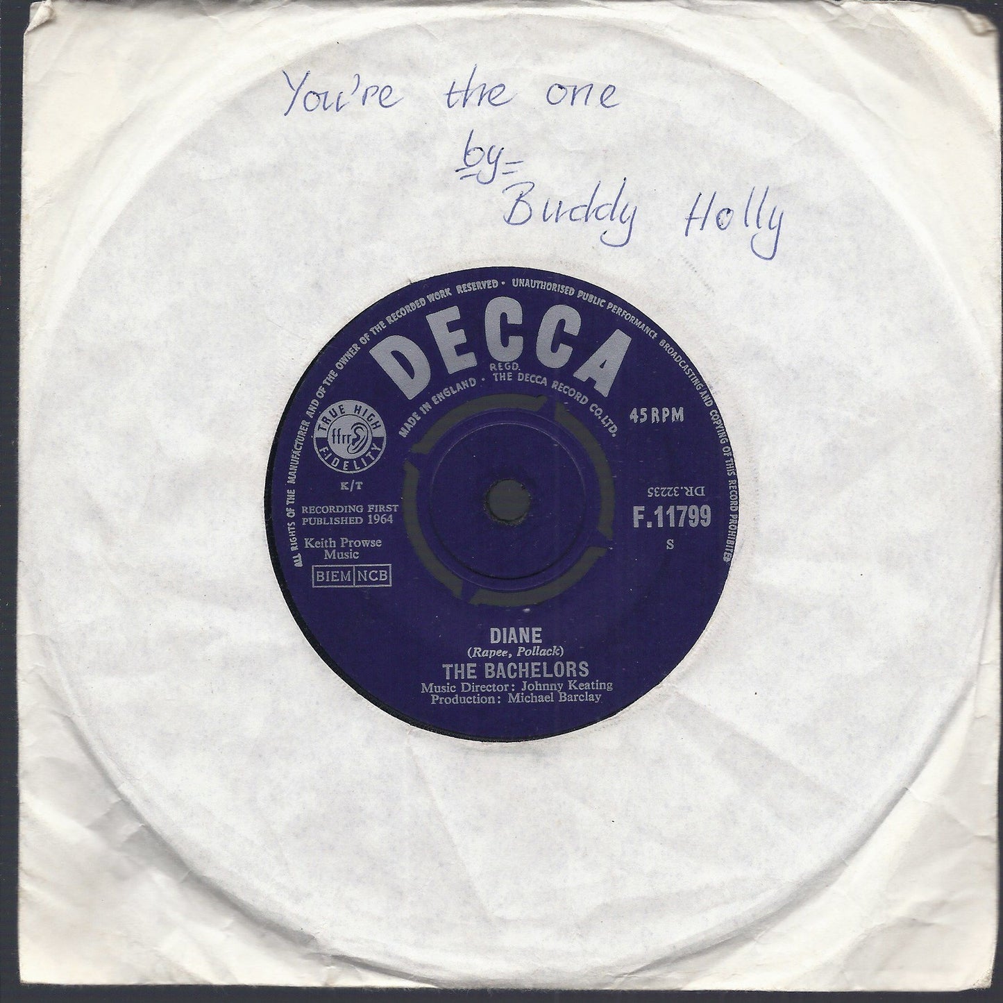 DIANE - THE STARS WILL REMEMBER -- THE BACHELORS
