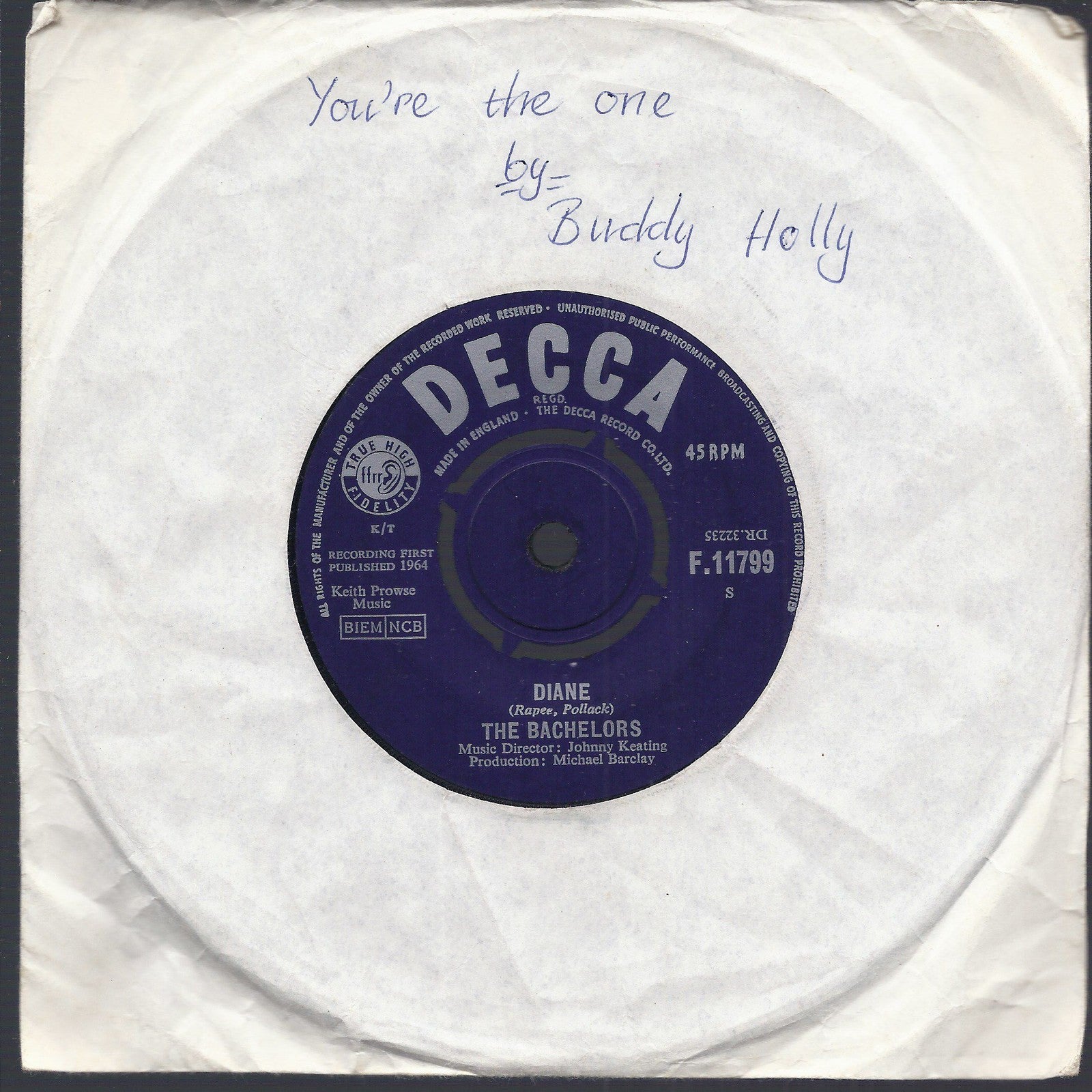 DIANE - THE STARS WILL REMEMBER -- THE BACHELORS