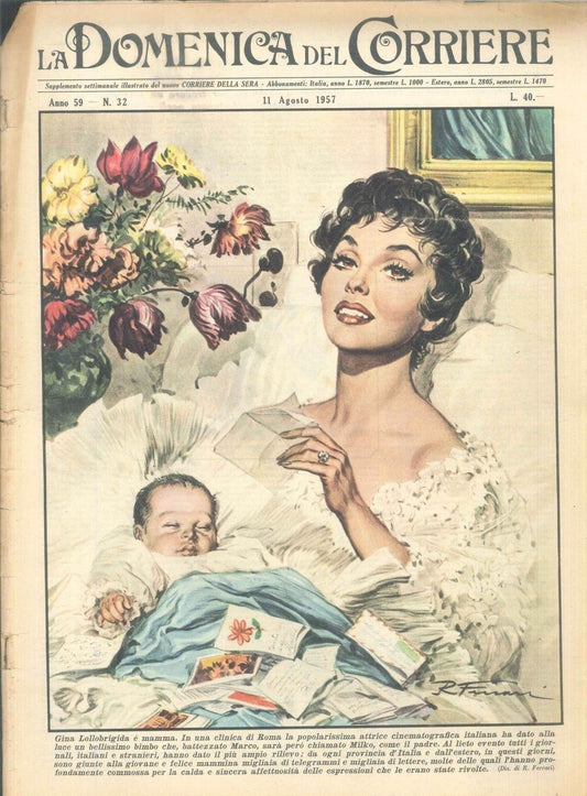 DOMENICA DEL CORRIERE N 32 - 11 AGOSTO 1957 - ILL. RINO FERRARI