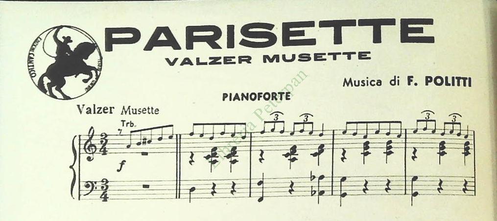 ROSELLINA.valzer - PARISIETTE.valzer - SPARTITO-SHEET MUSIC