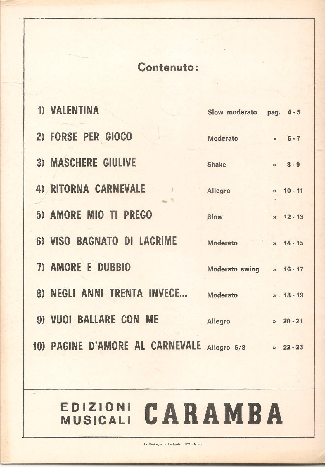 VALENTINA. 10 SUCCESSI DI SERGIO FRANCESCHINI-GLI ETRUSCHI-SPARTITO-SHEET MUSIC