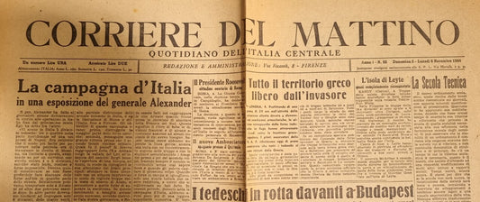COORERE DEL MATTINO 5-6 NOVEMBRE 1944 - CAMPAGNA D'ITALIA-BUDAPEST-GRECIA