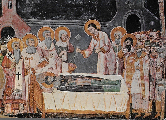 OCRIDA - LA MORTE DI SAN NAUM - AFFRESCO CHIESA DI S. NAUM - NV